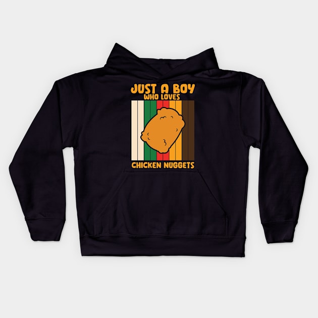 Chicken Nuggets Boy Kids Hoodie by TomCage